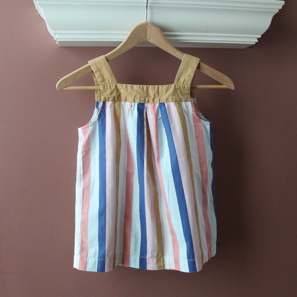 Bonpoint Martin-stripes Tank Top with Buttons down Back size 12 yrs
